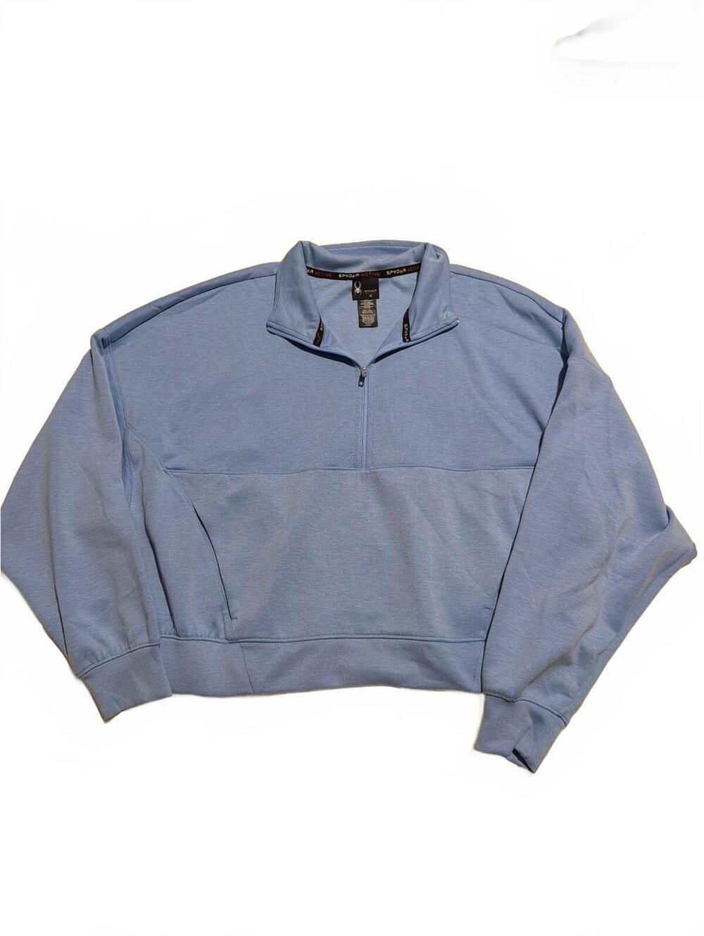 Spyder Women's Light Blue Half-Zip Sweatshirt Size M